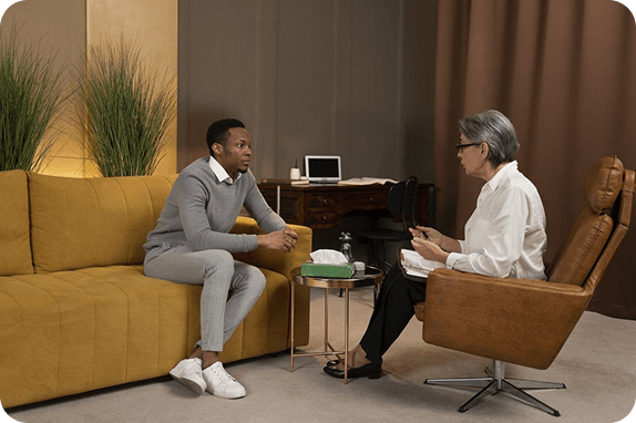 Counseling session focused on child custody, co-parenting conflict, and family court support for parents